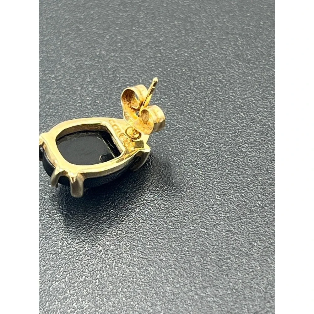 Black Hills Gold C. Co 14k Vintage Onyx Leaf Vine Estate 10k Stud Earrings 3 Gr